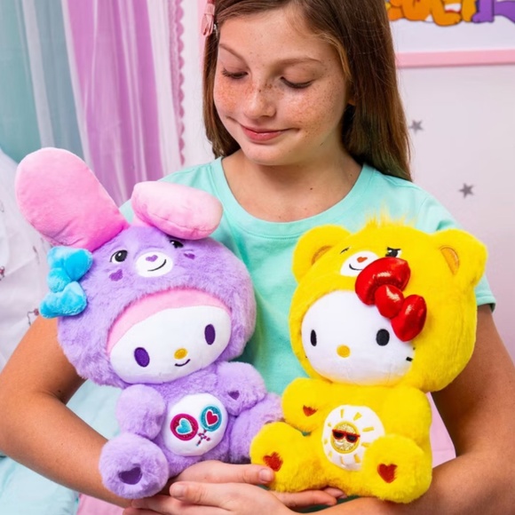 Care Bears x Hello Kitty Plush 2 Pack - Hello Kitty as Funshine Bear & My Melody - Picture 6 of 11